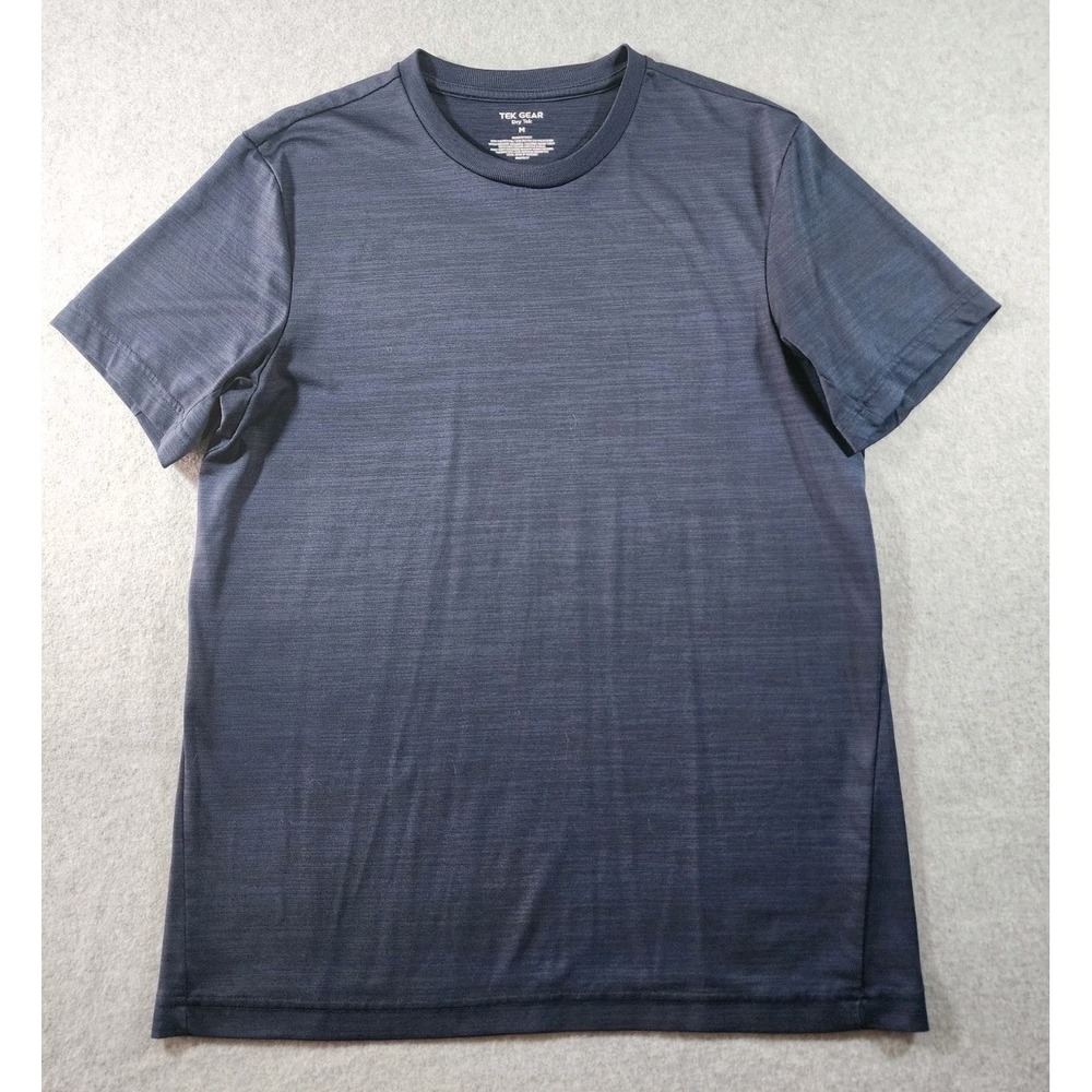Tek Gear Men Athletic T-Shirt, Medium, Navy Blue, Short Sleeve, Dry Fit
